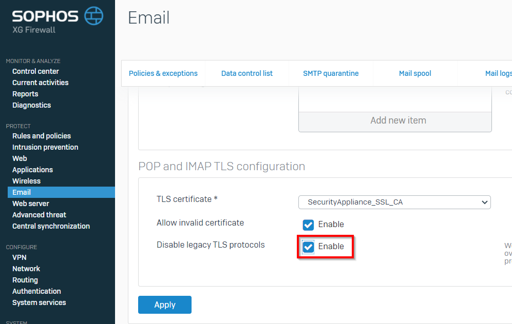 Configure basic incoming email settings