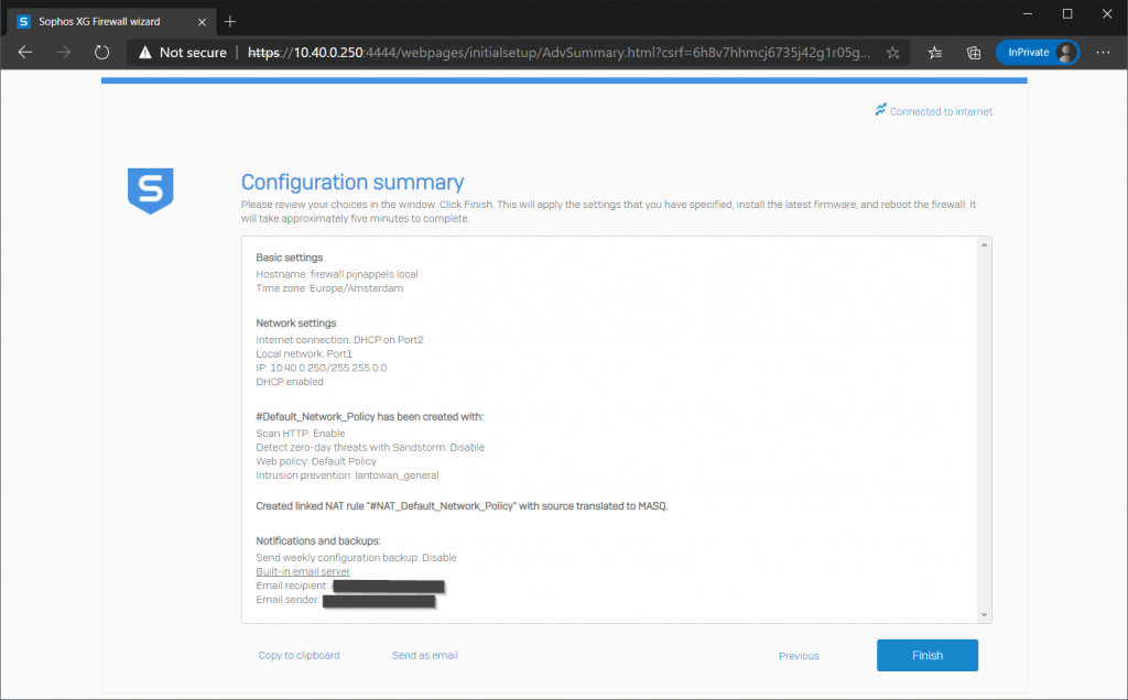 sophos xg firewall home setup