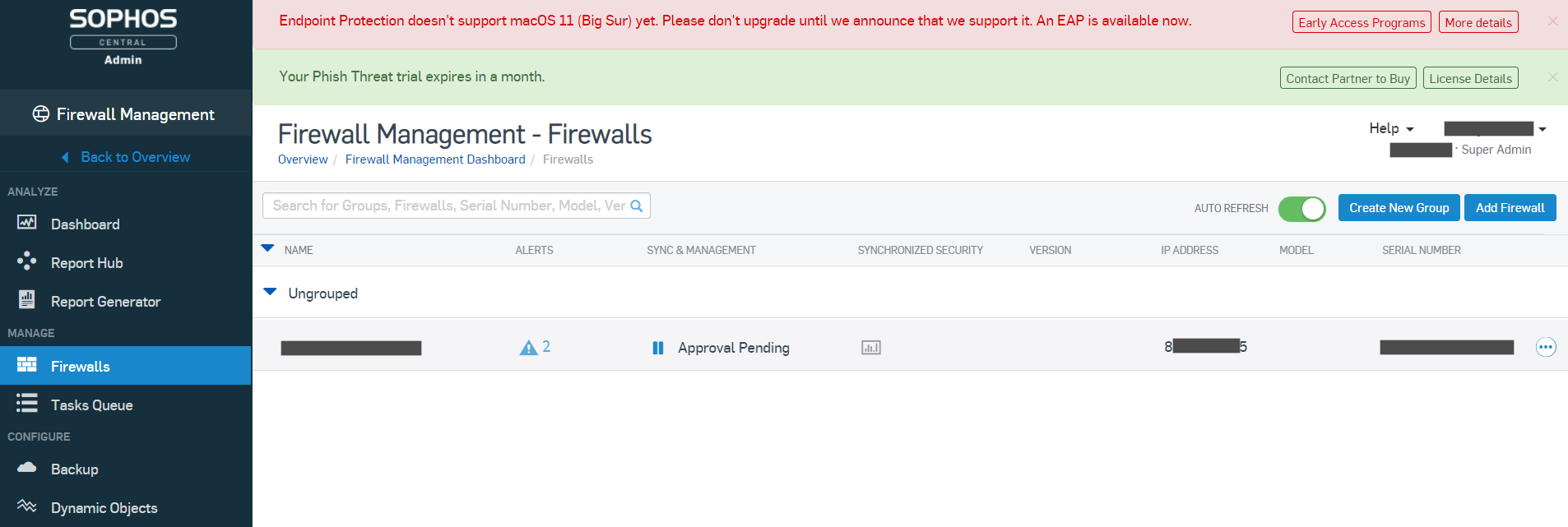 Approve firewall