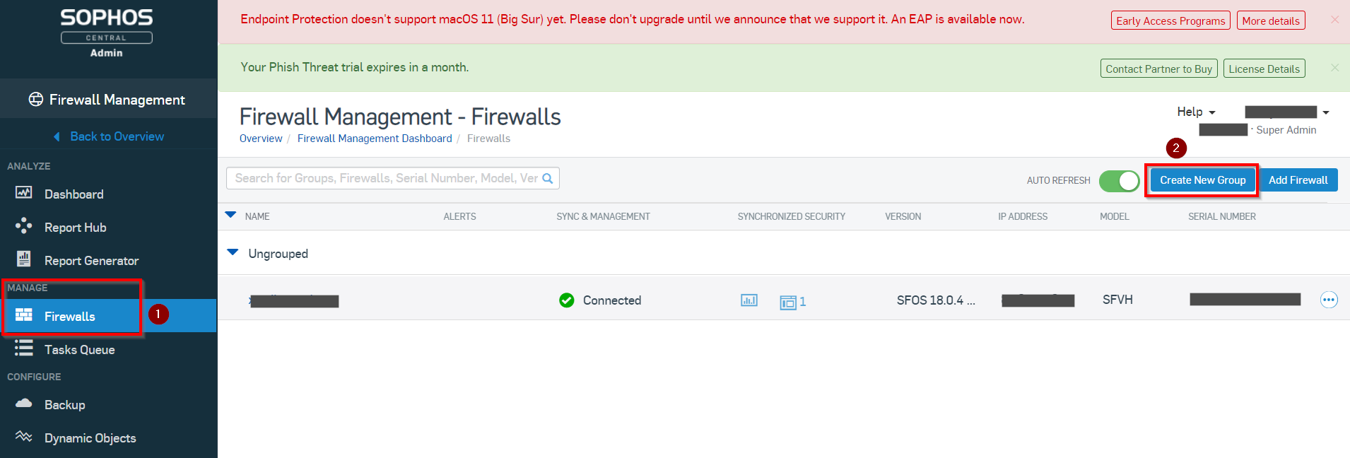 Create new firewall group